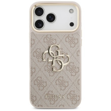 Guess 4G Big 4G Classic Logo Big Strap Metal Buttons Case for iPhone 17 Pro Max - Pink