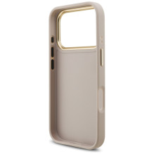 „Guess 4G Big 4G Classic“ logotipo ir didelių dirželių metalinių mygtukų dėklas, skirtas iPhone 17 Pro – rožinis