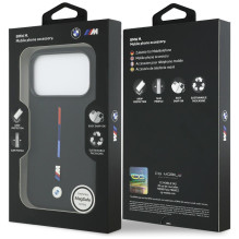 BMW M silikoninis trijų spalvų linijos „MagSafe“ dėklas, skirtas „iPhone 17 Pro“ – juodas
