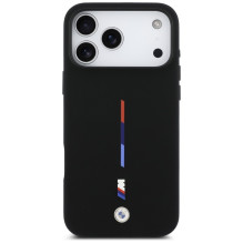 BMW M silikoninis trijų spalvų linijos „MagSafe“ dėklas, skirtas „iPhone 17 Pro Max“ – juodas