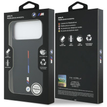 BMW M Silicon Tricolor Line MagSafe Case for iPhone 17 Pro Max - Black