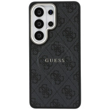 „Guess 4G“ įspausto žiedo formos „MagSafe“ dėklas, skirtas „Samsung Galaxy S26 Ultra“ – juodas