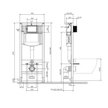 Pakabinamojo unitazo komplektas Cersanit S701-777, 20x41 cm