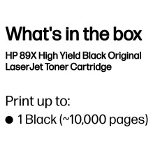 HP 89X High Yield Black Original LaserJet toner cartridge HP 89X High Yield Black Original LaserJet toner cartridge