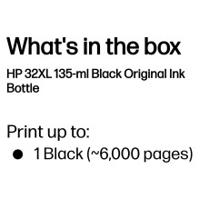 HP 32XL 135ml Black Original Bottled Ink Crtg for Smart Tank Plus andPremium Series Printers