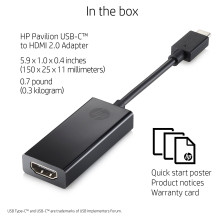 HP USB-C to HDMI 2.0 USB graphics adapter HP USB-C to HDMI 2.0 USB graphics adapter