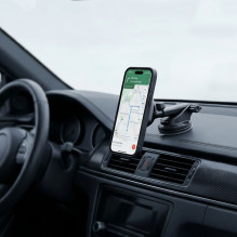 Uchwyt samochodowy Tech-Protect V20 MagSafe na szybę / kratkę nawiewu / deskę rozdzielczą 25W QI2.2 - czarny