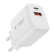 Ładowarka sieciowa Tech-Protect NCA65W-GAN 2-Porty PD 65W / QC3.0 2 - biała