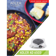 Adler AD 6503 hob White Countertop Sealed plate 1 zone(s)