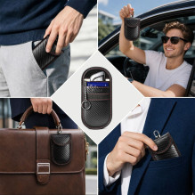 Etui antykradzieżowe Tech-Protect KLR100 RFID – czarno-czerwone