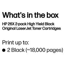 HP 26X 2-pack High Yield Black Original LaserJet Toner Cartridges toner cartridge