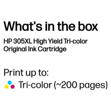 HP 305XL didelės talpos trijų spalvų originali rašalo kasetė HP 305XL didelės talpos trijų spalvų originali rašalo kasetė