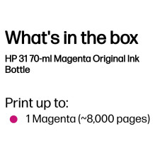 HP 31 70ml Magenta Original Bottled Ink Cartridge for Smart TankSeries Printers