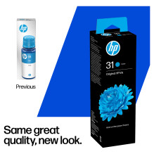 HP 31 70ml Cyan Original Bottled Ink Cartridge for Smart Tank SeriesPrinters HP 31 70ml Cyan Original Bottled Ink Cartridge for Smart Tank SeriesPrinters