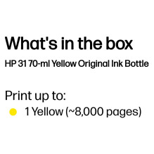 HP 31 70ml Yellow Original Bottled Ink Cartridge for Smart TankSeries Printers HP 31 70ml Yellow Original Bottled Ink Cartridge for Smart TankSeries Printers