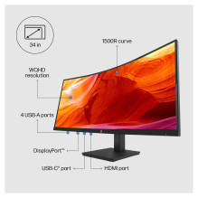 HP P34hc G4 WQHD USB-C Curved Monitor computer monitor