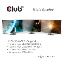 CLUB3D CSV-1564W100 laptop dock / port replicator CLUB3D CSV-1564W100 laptop dock / port replicator