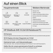 HP EliteBook 845 G9 AMD Ryzen 5 PRO 6650U 35,5 cm 14 colių WUXGA 2x8 GB 512GB / PCIe NVMe / SSD Wi-Fi 6 FPR W11P 3J Gar HP EliteBook 845 G9 AMD Ryzen 5 PRO 6650U 35,5 cm 14 colių WUXGA 2x8 GB 512GB / PCIe NVMe / SSD Wi-Fi 6 FPR W11P 3J Gar
