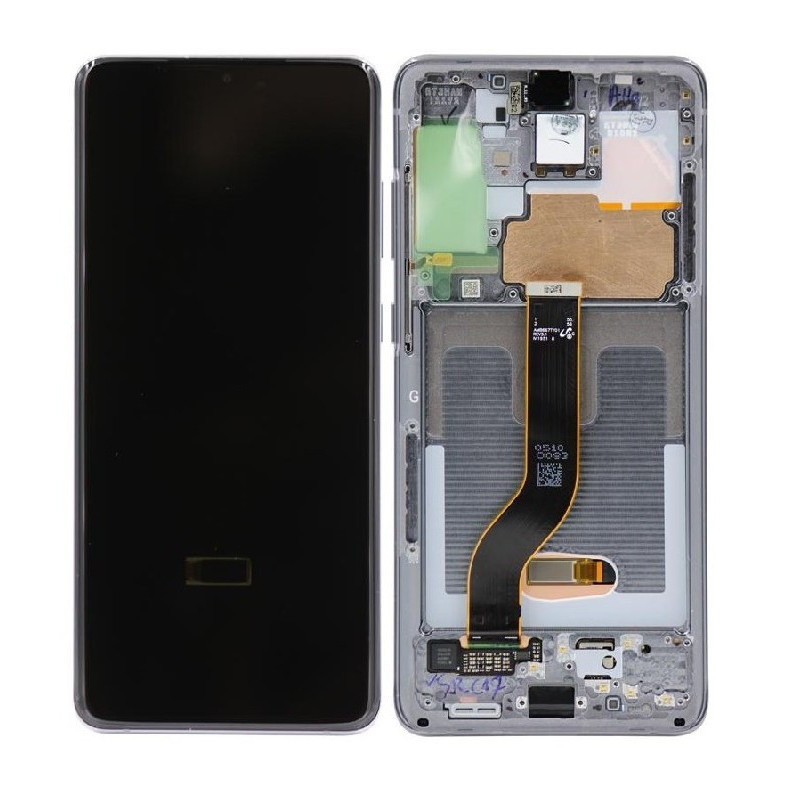 Ekranas Samsung G985F / G986F S20 Plus su lietimui jautriu stikliuku ir rėmeliu Cosmic Grey originalus (service pack)