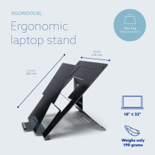 NB ACC STAND RISER DOCUMENT / BLACK RGORIDOCBL R-GO TOOLS