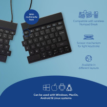 KEYBOARD WRL COMPACT BREAK / BLACK RGOSBUKWLBL R-GO TOOLS