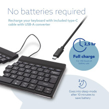 KEYBOARD WRL COMPACT BREAK / BLACK RGOSBUKWLBL R-GO TOOLS