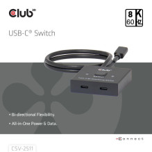 VAIZDO JUNGTIKLIS USB-C 2 PRIEVADŲ / CSV-2511 CLUB3D VAIZDO JUNGTIKLIS USB-C 2 PRIEVADŲ / CSV-2511 CLUB3D