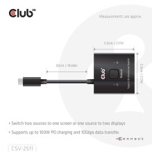 VIDEO SWITCH USB-C 2PORT / CSV-2511 CLUB3D VIDEO SWITCH USB-C 2PORT / CSV-2511 CLUB3D
