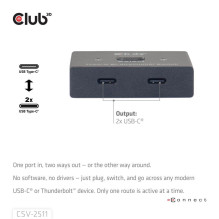 VIDEO SWITCH USB-C 2PORT / CSV-2511 CLUB3D VIDEO SWITCH USB-C 2PORT / CSV-2511 CLUB3D