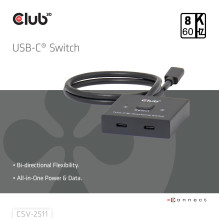 VIDEO SWITCH USB-C 2PORT / CSV-2511 CLUB3D VIDEO SWITCH USB-C 2PORT / CSV-2511 CLUB3D