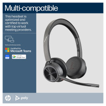 HP Poly Voyager 4320 Microsoft Teams Certified Headset +BT700 dongle +Charging Stand