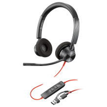 HP Poly Blackwire 3320 Stereo USB-C Headset +USB-C / A Adapter