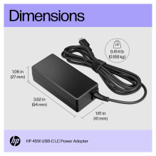 HP 45W USB-C LC Power Adapter power adapter / inverter