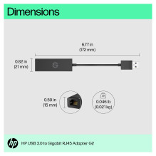 HP USB 3.0–gigabito RJ45 adapteris G2 HP USB 3.0–gigabito RJ45 adapteris G2