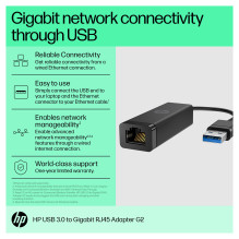 HP USB 3.0–gigabito RJ45 adapteris G2 HP USB 3.0–gigabito RJ45 adapteris G2