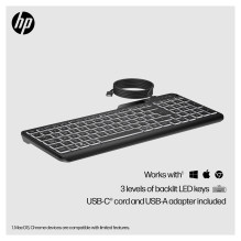 HP 405 laidinė klaviatūra su foniniu apšvietimu HP 405 laidinė klaviatūra su foniniu apšvietimu