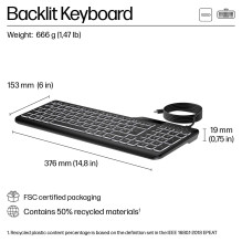 HP 405 Backlit Wired keyboard
