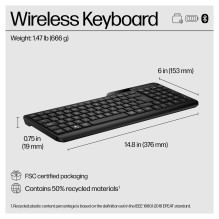HP 475 dviejų režimų belaidė klaviatūra HP 475 dviejų režimų belaidė klaviatūra