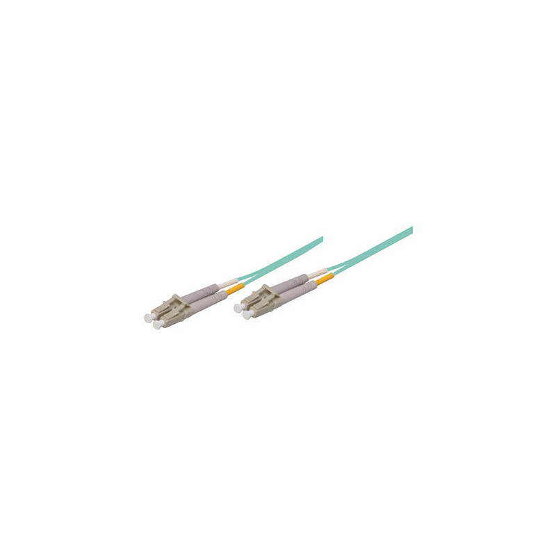 Fiber optic patch cable, duplex OM3 (multimode, 50/125) LC/LC, LSZH, interchangeable polarity, 0.5m, Good Connections®