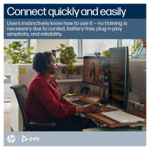 HP Poly Blackwire 3310 Monaural Microsoft Teams Certified USB-C Headset +USB-C / A Adapter
