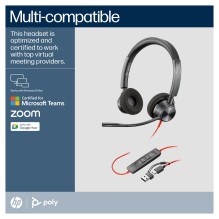 HP Poly Blackwire 3320 stereo ausinės su „Microsoft Teams“ sertifikuotomis USB-C ausinėmis + USB-C / A adapteriu HP Poly Blackwire 3320 stereo ausinės su „Microsoft Teams“ sertifikuotomis USB-C ausinėmis + USB-C / A adapteriu