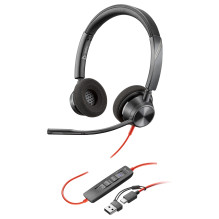 HP Poly Blackwire 3320 Stereo Microsoft Teams Certified USB-C Headset +USB-C / A Adapter