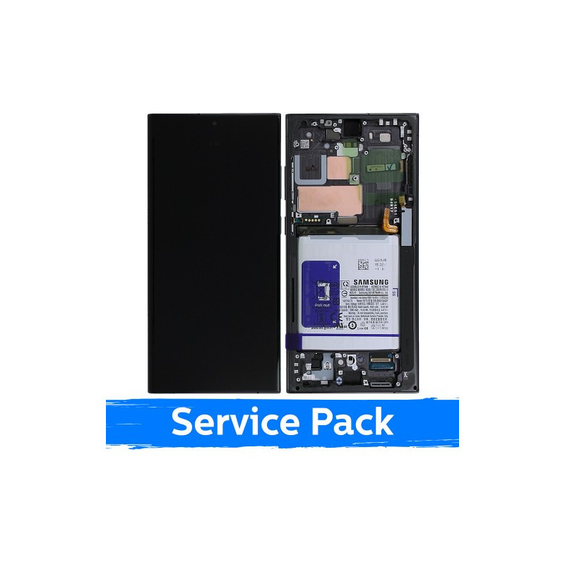 Ekranas skirtas Samsung S918 S23 Ultra su rėmeliu / Phnatom Black (Red)(Graphite) / (Service Pack) +INCLUDING BATTERY