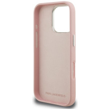 Karl Lagerfeld FW Grained Signature Logo iPhone 16 Pro Max Case - Pink