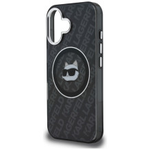 Karl Lagerfeld IML Choupette Head Logo MagSafe Case for iPhone 16 - Black