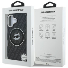 Karl Lagerfeld IML Choupette Head Logo MagSafe Case for iPhone 16 - Black