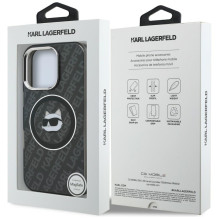 Karl Lagerfeld IML Choupette Head Logo MagSafe Case for iPhone 16 Pro - Black
