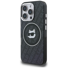 Karl Lagerfeld IML Choupette Head Logo MagSafe Case for iPhone 16 Pro Max - Black