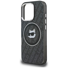 Karl Lagerfeld IML Choupette Head Logo MagSafe Case for iPhone 16 Pro Max - Black