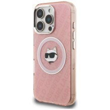 Karl Lagerfeld IML Choupette Head Logo MagSafe Case for iPhone 16 Pro Max - Pink